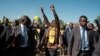 Nelson Chamisa, leader of Zimbabwe's main opposition party, the Citizens Coalition for Change (CCC), arrives at a rally to celebrate the launch of his election campaign in Gweru, Zimbabwe, July 16, 2023.