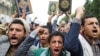 People demonstrate against the desecration of the Quran in Denmark, in Sanaa, Yemen, July 24, 2023. 