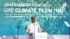 FILE - Sultan al-Jaber, president of this year's COP28 summit, talks during the UAE Climate Tech conference in Abu Dhabi Energy Centre, May 10, 2023.