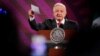Mexican President Andres Manuel Lopez Obrador discusses a statement from U.S. Ambassador Ken Salazar about Mexico's proposed judicial reform at Mexico City's National Palace in a photo released Aug. 23, 2024. (Mexico Presidency/Handout via Reuters)