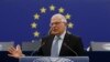 Kepala kebijakan luar negeri UE Josep Borell menyampaikan pidatonya di Parlemen Eropa, Rabu, 16 Februari 2022 di Strasbourg. (Foto: AP)