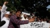 Pakistani journalists chant slogans during a protest against the attack on political talk show host Hamid Mir, outside the press club in Karachi April 20, 2014. 