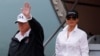 Lokacin ziyarar farko da Trump da uwargidansa Melania suka kai jihar Texas. Nan a filin tashin jiragen Corpus Christi ne ranar 29, ga watan Agusta 2017.