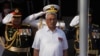 FILE- Sri Lankan President Gotabaya Rajapaksa sings the country's national anthem during Independence Day celebrations in Colombo, Feb. 4, 2022. Demonstrators have for months demanded Rajapaksa's resignation, blaming Sri Lanka's economic collapse on him a