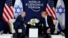 President Donald Trump shakes hands with Israeli Prime Minister Benjamin Netanyahu during a meeting at the World Economic Forum, Jan. 25, 2018, in Davos, Switzerland.