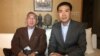 Cambodia scholar Sean Pengse, left, is pictured with VOA Khmer reporter Men Kimseng, right, at his home, Paris, France, September 2016. (Pin Sisovann/VOA Khmer)