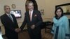 In this file photo, Pakistani Defense Minister Naveed Qamar is seen flanked by Indian and Pakistani officials, Rawalpindi, June 11, 2012.