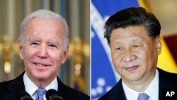 美国总统拜登与中国国家主席习近平的合成照。（美联社）