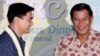 Thailand Prime Minister Abhisit Vejjajiva shakes hand with Prime Minister Hun Sen of Cambodia. 
