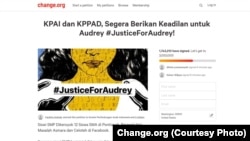 Petisi online di situs Change.org terkait Audrey telah ditandatangani oleh lebih dari 3,5 juta orang.