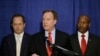 Michigan Attorney General Bill Schuette addresses the media, Wednesday, April 20, 2016 in Flint, Mich. 