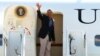 President Barack Obama waves from Air Force One before departure at Andrews Air Force Base in Maryland, en route to Boston, where he will speak at the Greater Boston Labor Council, Labor Day Breakfast, Sept. 7, 2015.