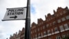 A polling station sign is seen ahead of the forthcoming general election, in London, June 6, 2017. 