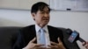 Hang Puthea, the spokesperson of NEC, gives an interview to VOA Khmer in NEC headquarters in Phnom Penh, Cambodia, June 06, 2017. (Hean Socheata/VOA Khmer)