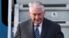 Sakataren harkokin wajen Amurka, Rex Tillerson yayin da ya sauka a Moscow
