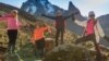 Nodumo Ncomanzi, Mariam Staford, Maah Koudia Keita and Jane Waithera pose for a photograph on Mount Kenya, May, 2018. 