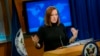 (FILES) In this file photo taken on February 20, 2015 US State Department spokeswoman Jen Psaki delivers a daily briefing at the US State Department in Washington, DC. - US President-elect Joe Biden on Sunday announced an all-female senior White…