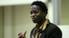 Ishmael Beah, formerly of Sierra Leone and author of the book "A Long Way Gone: Memoirs of a Boy Soldier," talks to the students and staff at Brunel University in London, January 30, 2008.