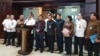 Menko Polhukam Wiranto, bersama Ketua KPU Arief Budiman, Ketua Bawaslu dalam konferensi pers usai melakukan Rakornas Persiapan Pemerintah, Penyelenggara dan Aparat Keamanan, Jelang Kampanye Terbuka 2019, di Kantor Kemenko Polhukam, Jakarta, Kamis (14/3) (
