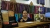 Peang Sokha, a women entrepreneur who owns Wattan Artisans Cambodia for 10 years, in her store in Wat Thann pagoda, Phnom Penh, Cambodia, October 12, 2017. (Khan Sokumnono/VOA Khmer)