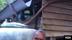 Ta An, a former Khmer Rouge commander speaks during an exclusive interview with VOA Khmer on July 27, 2011 at his house in Kamrieng district of Cambodia's northwestern Battambang province. He is among those being investigated by the Khmer Rouge tribunal f