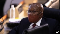 Jacob Zuma, antigo Presidente sul-africano, numa audiência no Tribunal, 16 de Novembro de 2020