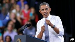 Obama discussed the economy and the middle class in Phoenix, Arizona, August 6, 2013. 