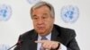 FILE - U.N. Secretary-General Antonio Guterres speaks during a press conference in Nairobi, Kenya, March 8, 2017.