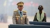Panglima junta Myanmar Jenderal Senior Min Aung Hlaing, yang menggulingkan pemerintah terpilih melalui kudeta pada 1 Februari 2021, memimpin parade tentara pada Hari Angkatan Bersenjata di Naypyitaw, Myanmar, 27 Maret 2021. (Foto: Reuters)