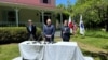 美国副国务卿库尔特·坎贝尔2024年5月31日在弗吉尼亚州小华盛顿镇接待日韩同行。