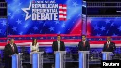 Kandidat Partai Republik AS berpartisipasi dalam debat ketiga kampanye presiden AS 2024 di Miami, Florida. Geliat AI mulai digunakan kandidat untuk membantu program kampanye.(Foto: Reuters)