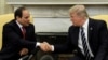 Shugaba Sisi (Hagu) Da Shugaba Trump (Dama) a Lokacin Da Ya Kawo Ziyara Washington