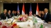 U.S. President Barack Obama (R) gestures during a bilateral meeting with Indonesia's President Joko Widodo (L) Nov. 10, 2014, in in Beijing, China, where both leaders were attending an Asia Pacific Economic Cooperation (APEC) summit. 