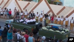 Jerin gwanon motocin da suka dauko tokar gawar tsohon shugaban Cuba Fidel Castro