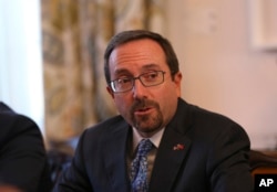 U.S. Ambassador John Bass attends a news conference in Ankara, Turkey, Oct. 11, 2017.