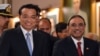 Chinese Premier Li Keqiang (L) and Pakistani President Asif Ali Zardari (R) leave after a signing of agreements ceremony at the presidential palace in Islamabad on May 22, 2013.