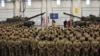 British Defense Secretary Gavin Williamson visits United Kingdom troops of the NATO Enhanced Forward Presence battle group at the military base in Tapa, Estonia, March 25, 2018.