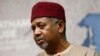FILE - Nigeria's National Security Adviser Mohammed Sambo Dasuki listens to a question after his address at Chatham House in London, Jan. 22, 2015. 