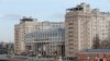 A view of the so-called "House on the Embankment" building, with the Teatr Estrady (Variety Theatre) seen in it, in central Moscow, March 9, 2016.
