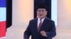 Capres Prabowo Subianto dalam acara debat Pilpres kedua di Jakarta hari Minggu (17/2).
