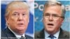 Donald Trump (left) and Jeb Bush, Republican presidential candidates.