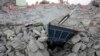 The rubble of a house is seen in the town of Awaran, Baluchistan, after it collapsed during the earthquake, Sept. 25, 2013. 