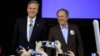 Republican U.S. presidential candidate Jeb Bush (L) is joined by his brother former, U.S. President George W. Bush, on the campaign trail for the first time in the 2016 campaign at a rally in North Charleston, South Carolina, Feb. 15, 2016. 
