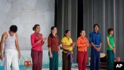 A scene from the play ' Breaking the Silence.'
