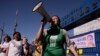 Women protest outside a court, demanding that the government free women prisoners who are serving long prison sentences for suspected abortions, in San Salvador, El Salvador, Dec. 13, 2017.