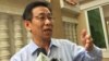 FILE: Ky Tech, Hun Sen’s lawyer, talks to journalists in front on the Municipal Court in Phnom Penh, July 18, 2017. (Kann Vicheika/VOA Khmer) 