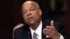 FILE - Homeland Security Secretary Jeh Johnson testifies on Capitol Hill in Washington, April 28, 2015. Johnson said investigators have collected "strong evidence" leading to a prime suspect in the massive cybersecurity breach of Office of Personal Management.