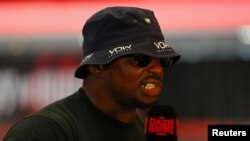Petinju Dillian Whyte menghadiri konferensi pers di Hotel Hilton London Syon Park, London, Inggris, 10 Juli 2023. (Foto: Action Images via Reuters/Matthew Childs) 