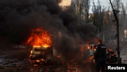 Russian missile strikes in Kyiv