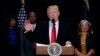 Shugaban Amurka Donald Trump a lokacin ziyararsa a dakin adana kayan tarihin Amurkawa 'Yan asalin Afrika